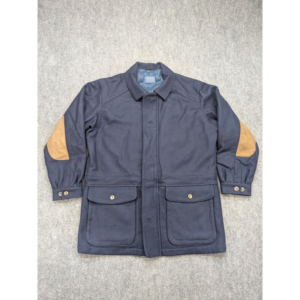 Vtg Pendleton Mens Wool Barn Coat Field‎ Jacket Thinsulate Elbow Patch Outdoors